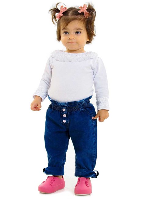 Calça Jeans Infantil Menina Baby Clochard